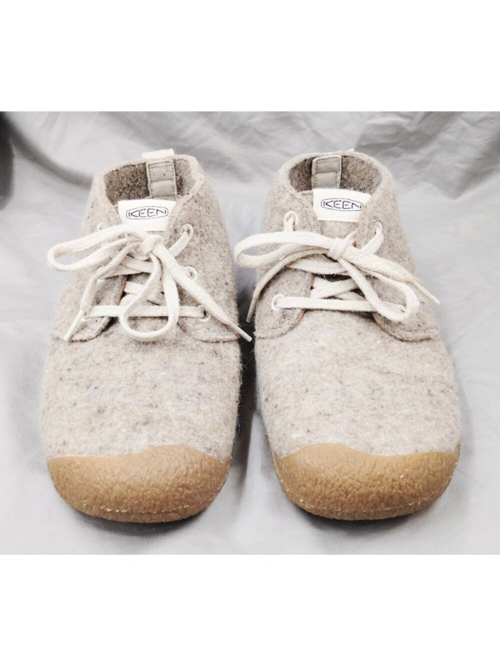 KEEN Mosey Felt Chukka Boots Womens 9.5 Wide 1026446 Natural Wool Lace Up Shoes